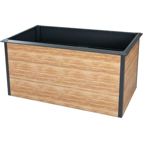 Westmann Métal Lit surélevé Primus-Multi L  Protection anti-limaces incluse  Aspect bois/anthracite  150x75x77 cm