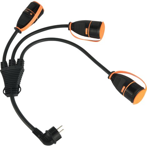 Splitter 3 Prises avec un mécanisme de verrouillage qui empêche les déconnexions, IP44 , Câble H07RN-F Entrée 3G2.5, Sortie 3G1.5mm (1/4)