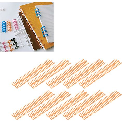 A4-Kammbindung, 10 Stück, 19 mm x 30 Ringe, leicht zu öffnen und zu schließen, kompatibel mit Bindemaschinen, Kunststoffkamm und Binderücken, bis zu 150 Blatt, orange. (1/5)