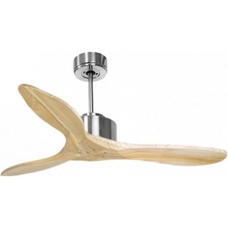 Modulo de KlassFan - Super destratificateur et ventilateur DC 106 cm Chrome pales bois clair sans Lumière 15 à 20 m² (1/5)