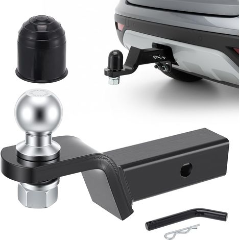 Boule d'attelage de remorque - 50 mm - Charge maximale : 3500 kg - Boulon droit - Diamètre de 22 mm - Pour camion, voiture, tracteur, quad, caravane, remorque, support à bille (1/5)
