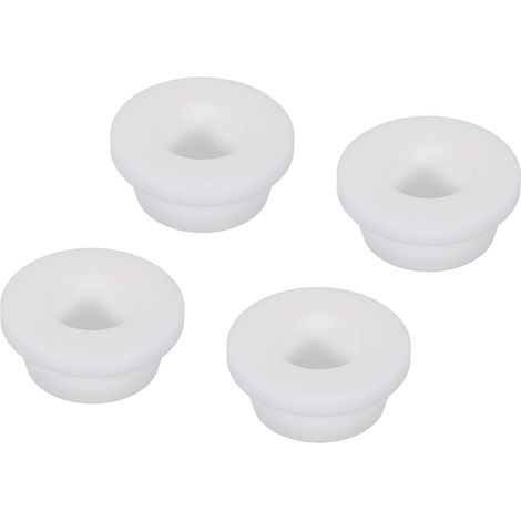 4Pcs Passe-Câble T-Forme Diamètre Installation 26mm, ID 16mm, Hauteur de 13.5mm Passe Fil Rondelle Caoutchouc Bouchons de Trous Flexibles pour Orifices de Câbles, Blanc (1/5)