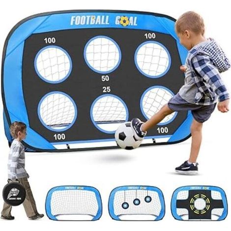 But de football pliable pour enfants avec mur et sac de transport, but de football pour adultes et enfants, divertissement et entraînement dans le jardin et la cour (1/4)