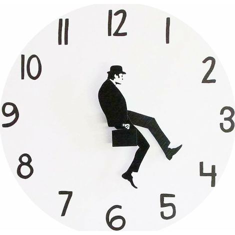 Ministry of Silly Walks Clock, Comedian Home Decor, Wall Clock Watch Funny Mute Clock Perfect for Bedroom,Office, Library Wall Decorations (White) (1/5)