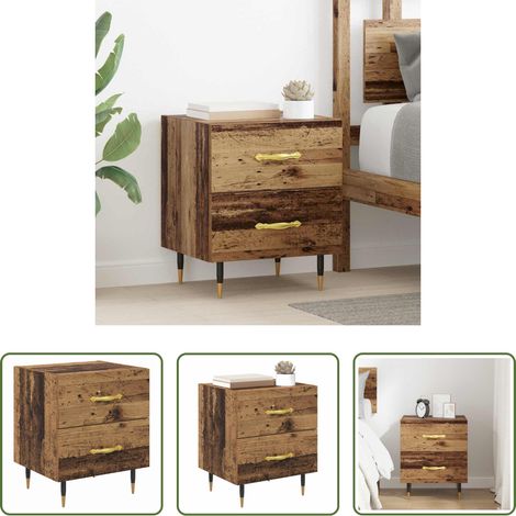 Holz Nachttisch -  Nachttisch Altholz 40 x 35 x 47,5 cm Holzwerkstoff (1/5)