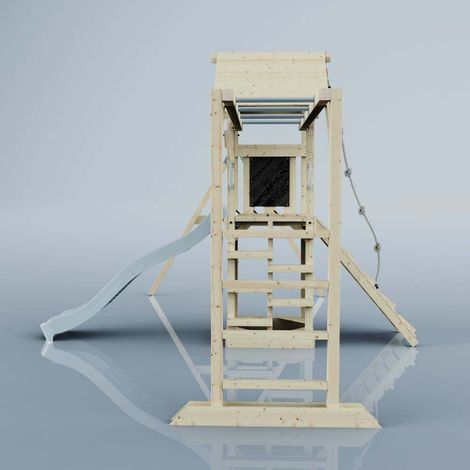 PolarPlay Spielturm Örebro aus Holz in BlauTrapezstange