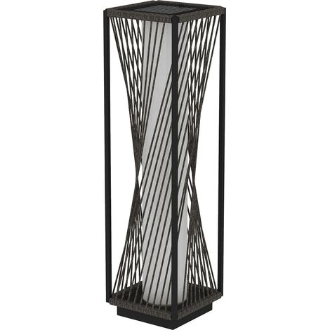 Lampara de pie solar de ratan con sensor de luz 25 led lamparas solares en estilo boho ip44 luz solar impermeable lampara solar lampara exterior bateria linterna solar para jardin balcon patio de cesp (1/5)