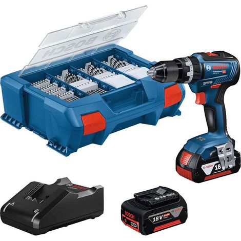 Bosch Avvitatore a percussione a batteria GSB 18V-55 / 2x 4,0 Ah batteria + caricabatterie in L-Case Pick & Click - 06019H530A (1/5)