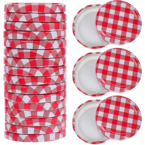 40 couvercles métalliques pour bocaux en verre, ouverture standard de 6,3 cm, étanches, pour une utilisation domestique en cuisine (1/5)
