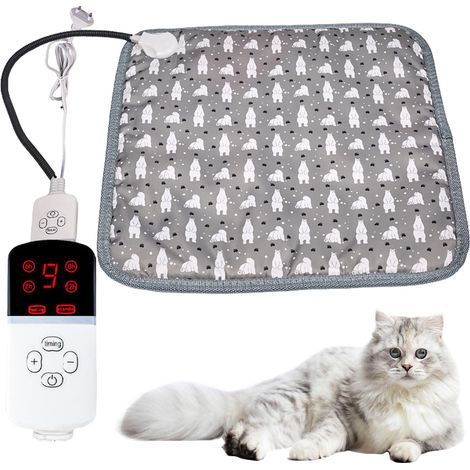 Tappetino riscaldante per cani e gatti, tappetino riscaldante elettrico per animali domestici, coperta riscaldante elettrica, tappetino riscaldante impermeabile anti-morso per animali domestici con te (1/4)