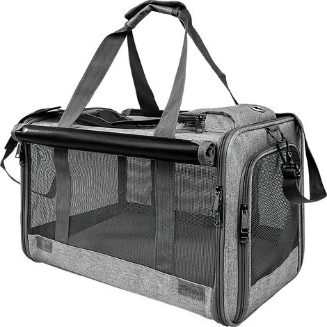 Petit Transporteur pour Chat Jusqu'à 9 kg Sac de Léger et Aéré  Sac de Transport pour Chat Pour en Avion, Voiture, Camping, Randonnée, Moto (1/5)
