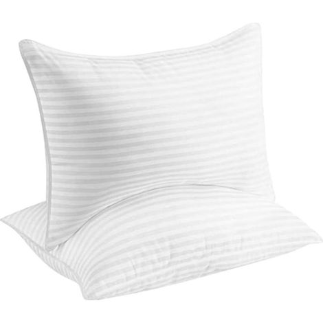 Lot de 2 oreillers mémoire forme 35x50 cm, ergonomiques, antiallergiques, dormeurs latéraux