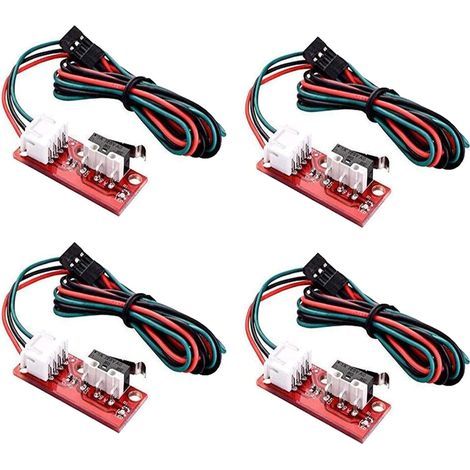 Lot de 4 interrupteurs de fin de course mécaniques pour imprimante 3D, avec indicateur LED, câbles pour imprimante 3D, par exemple MPCNC, RAMPS 1.4, Makerbot Prusa Mendel RepRap, CNC 3018 Pro, Arduino (1/5)