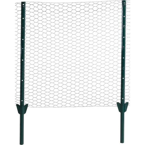 Zaunset Sechseckgeflecht Zaun Draht 1,00 x 10 m Komplett-Set Drahtzaun 25 mm