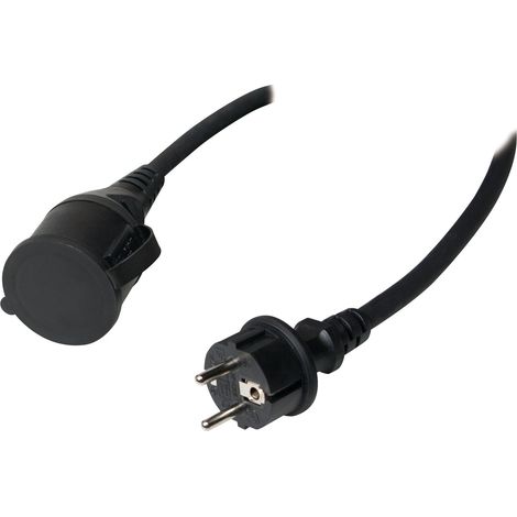 Cable de extensión con conexión a tierra Exterior Negro 5m (1/5)