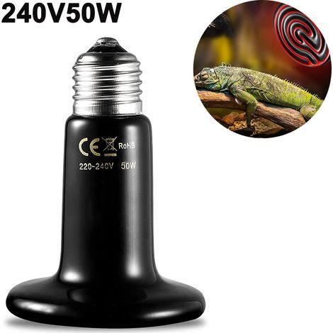 Ampoule chauffante en céramique pour reptiles, émetteur de chaleur infrarouge, idéale pour les poulaillers, poulaillers, poulaillers, poulaillers, lézards, dragons barbus, tortues, serpents et aquariu (1/5)