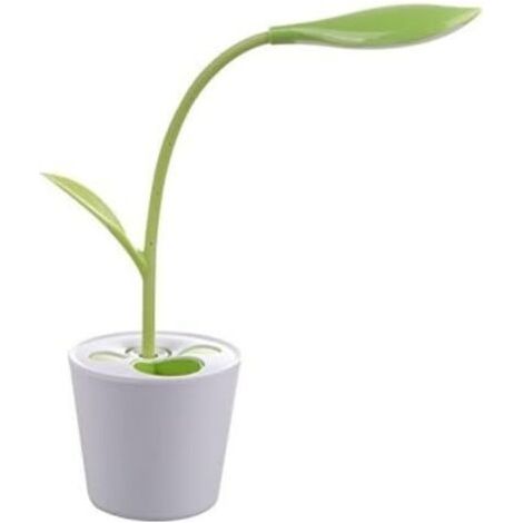 Lampe de chevet LED USB, 3 Modes d’éclairage, lampe de bureau, lampe de table, idéal pour la lecture, en forme originale de plante, verte et apaisante, multifonction, réduction de la fatigue oculaire (1/5)