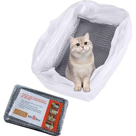 10 Bags for Cat Litter Tray with Filter Mesh, Litter Box Liners, Sand Mesh Sieve 47 x 36 x 17 cm (1/5)