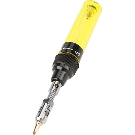 Chalumeau à gaz butane sans fil fer à souder pistolet stylo de soudage 1300°C (Jaune) (1/5)