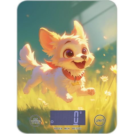 Chibi Style Cartoon Cute White Dog Petite balance numérique portable 5 (1/5)