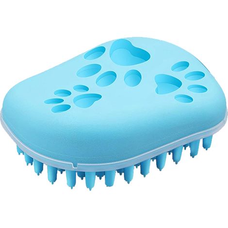 Cepillo de masaje, cerdas de silicona, fácil de limpiar, ergonómico, para perros y gatos. (1/5)