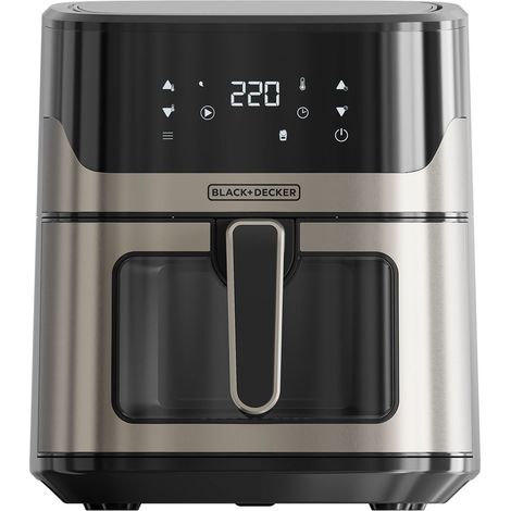 Black & Decker BXAF6500E Einzelfritteuse, 6,5 l, freistehend, 1600 W, fettarm, Schwarz, Grau (1/5)