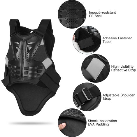 Gilet armure de moto pour hommes, veste de protection du corps, de la poitrine, de la colonne vertébrale, pour le cyclisme, le patinage, le ski, le skateboard (1/5)