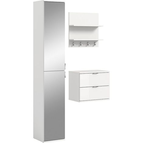 ProjektX ensemble d'armoires de rangement 3 éléments blanc brillant. (1/5)