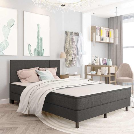 Maison Exclusive - Kopfteil Dunkelgrau Stoff 140×200 cm (1/5)