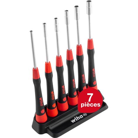 Wiha Jeu de tournevis de précision PicoFinish® Tournevis à douille six pans 7 pcs y compris étui (42994) (1/4)