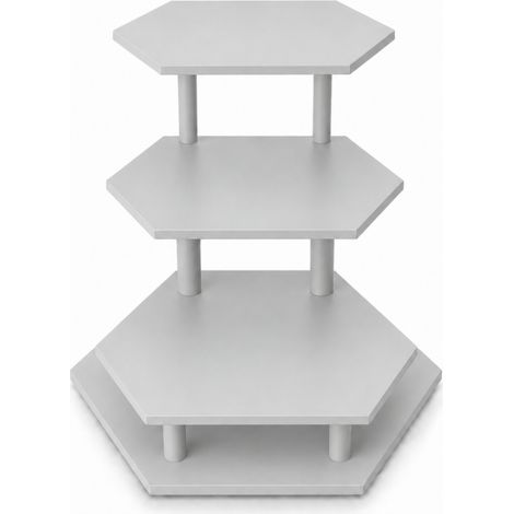 Estante organizador decorativo gris de 3 niveles
