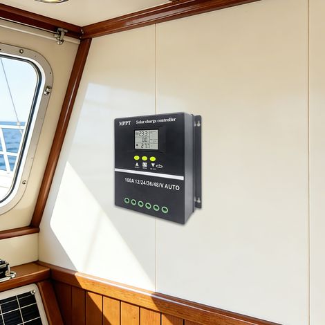 MPPT Solar Laderegler 60A 12V/24V/36V/48V, Passend für Blei-Säure & Lithium, LCD Display, Intelligentes Tracking (1/5)