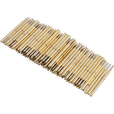 100 Pieces Spring-Loaded Test Probes, PCB Test Pogo Pins for Printed Circuit Board Components, Conical Head Design, Reliable Replacement for Finger and Gold Pad Probes (1/5)