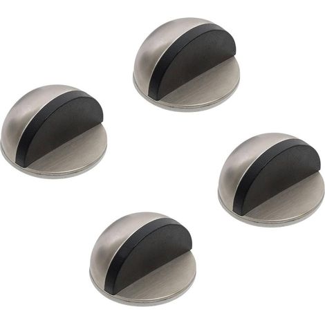 Lot de 4 Stop-Portes Adhésifs "Fixo" 4cm Argent (1/2)
