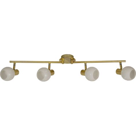 Plafonnier Candellux Avila 4xE14 laiton verre blanc