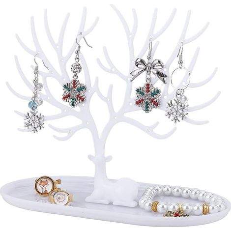 Earring Tree Stand Jewelry Tree Holder Organizer Plastic Earring Holder Deer Tree Stand Display Organizer Jewelry Display Stands (1/5)