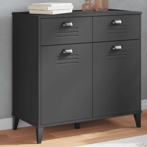 Buffet-Meuble de rangement VIKEN gris anthracite 80x40x80 cm bois d'ingénierie 656810 (1/5)