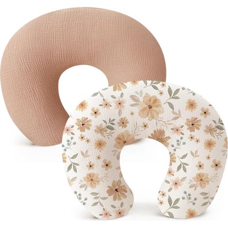 1 Taie d'oreiller d'allaitement, en coton, 17,1 × 14,4 × 5,5 cm, multicolore, pour soutien pendant l'allaitement (1/5)