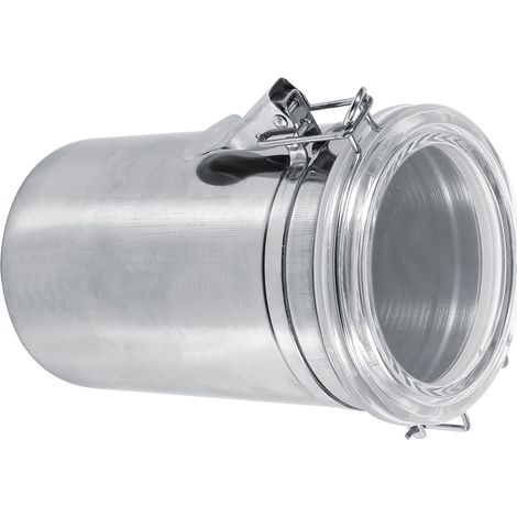 Boîte de conservation alimentaire de cuisine en acier inoxydable, bouteille, pot à sucre, thé, café en grains (XL) (1/5)