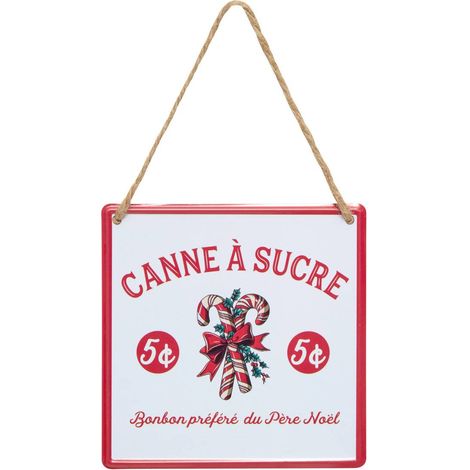 Sospensione a forma di abete con cartellino “zucchero” in metallo, 12 cm - Atmosphera créateur d'intérieur (1/2)