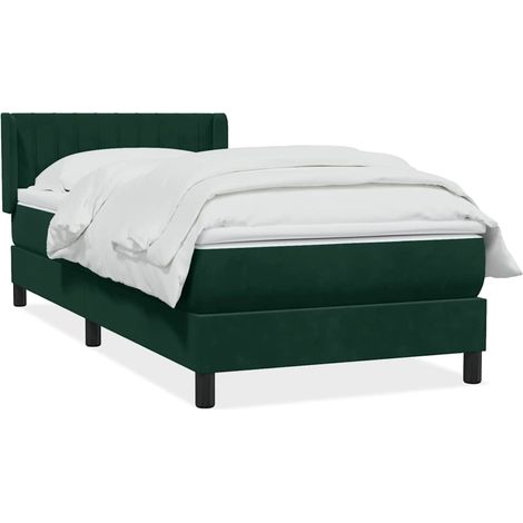 Maison Exclusive - Boxspringbett mit Matratze Dunkelgrün 80x220 c