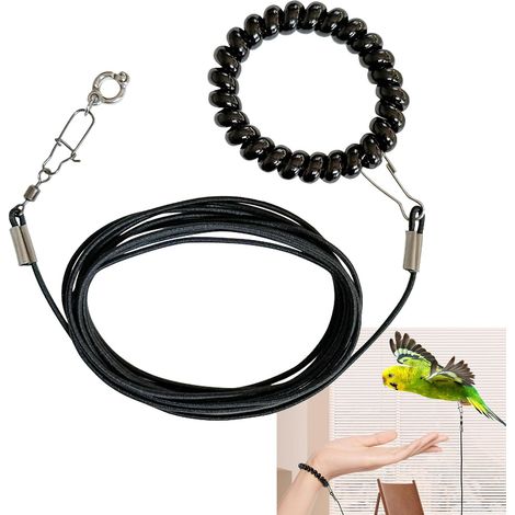 (3M,bague de cheville taille 5) Corde Volante pour Perroquet Harnais pour Perroquet Laisse Harnais pour Oiseaux Perruche Corde D'entraînement