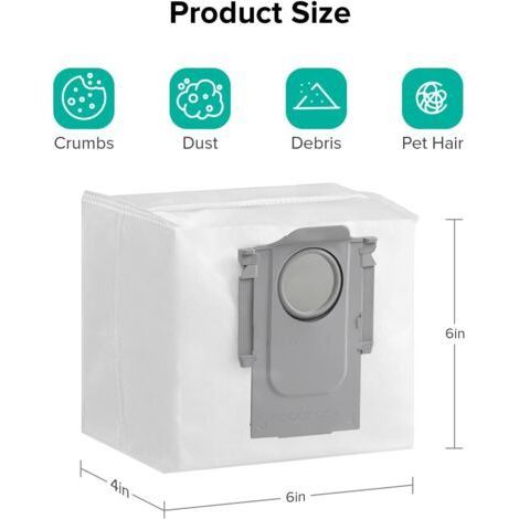 Sac poussière Roborock compatible S8 S7 MaxV Q, sac jetable aspirateur robot haute capacité (1/5)