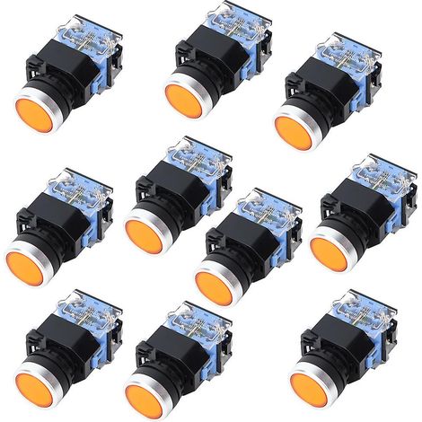 10 interrupteurs à bouton-poussoir à tête plate autobloquants BEM38-11S, 1 marche/1 arrêt, commande de circuit (1/5)