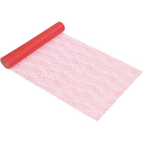 Chemin de Table Jetable "Effet Maille" 30cmx5m Rouge