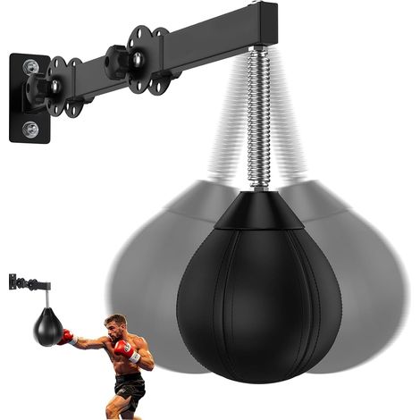 Ballon de frappe avec suspension, sac de frappe pour entraînement de vitesse, sac de frappe, équipement d'entraînement pour réflexes pour la maison, la gym, l'entraînement, le soulagement du (1/5)