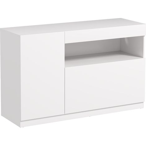HOMCOM Mobile Buffet Moderno con Ante Ammortizzate e Apertura a Pressione Bianco (1/5)
