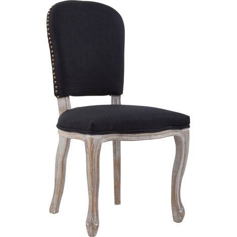 Interiors by Premier Black Dining Chair with Wooden Legs, Velvet Dining Chair, Cozy Small Accent Chair for Living Room (1/5)