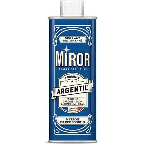 MIROR Formule Argentil - Nettoyant Argent Chrome Inox ââ‚“ 250mL