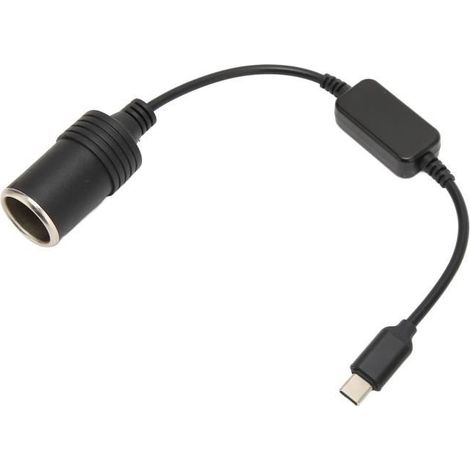 Adattatore da USB C maschio 5V a presa accendisigari femmina 12V per auto. Cavo adattatore per presa accendisigari femmina. (1/4)